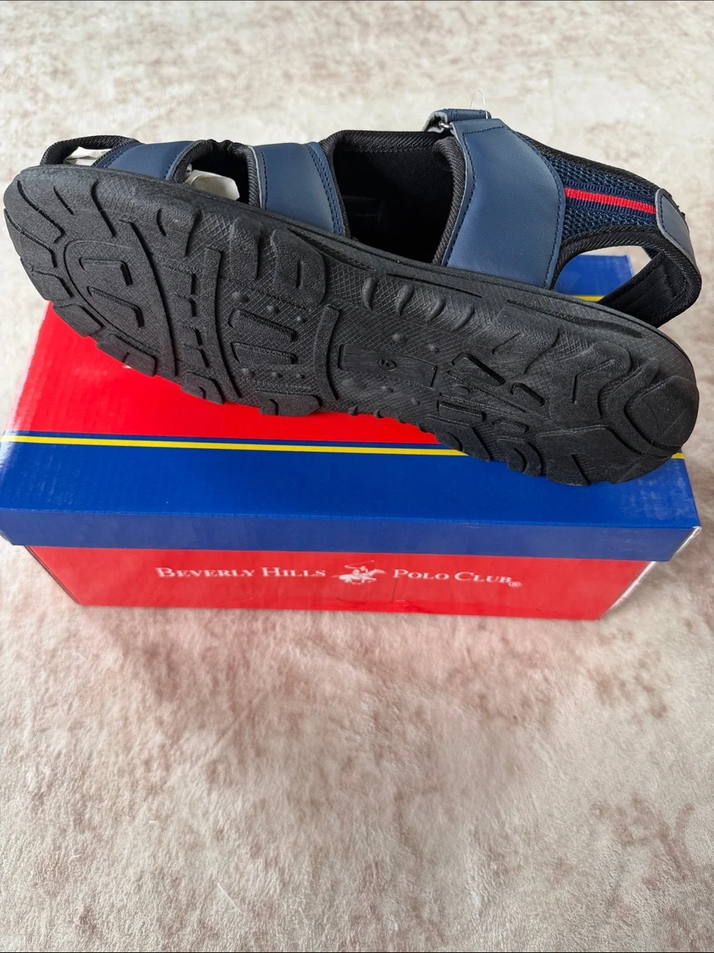 Beverly Hills Polo Club Navy & Red Kids Sport Sandals